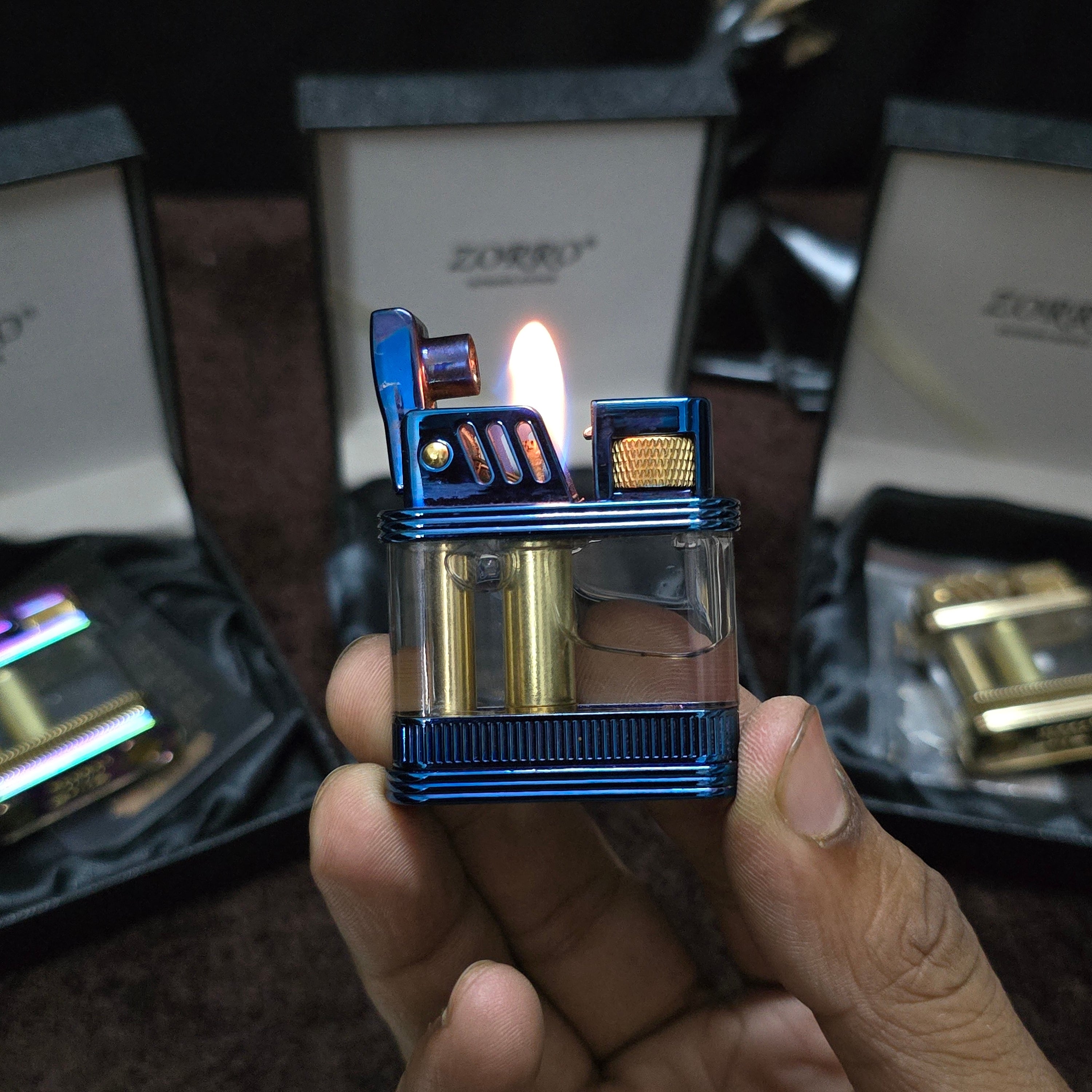 Zorro Z716 Retro Transparent Oil Lighter