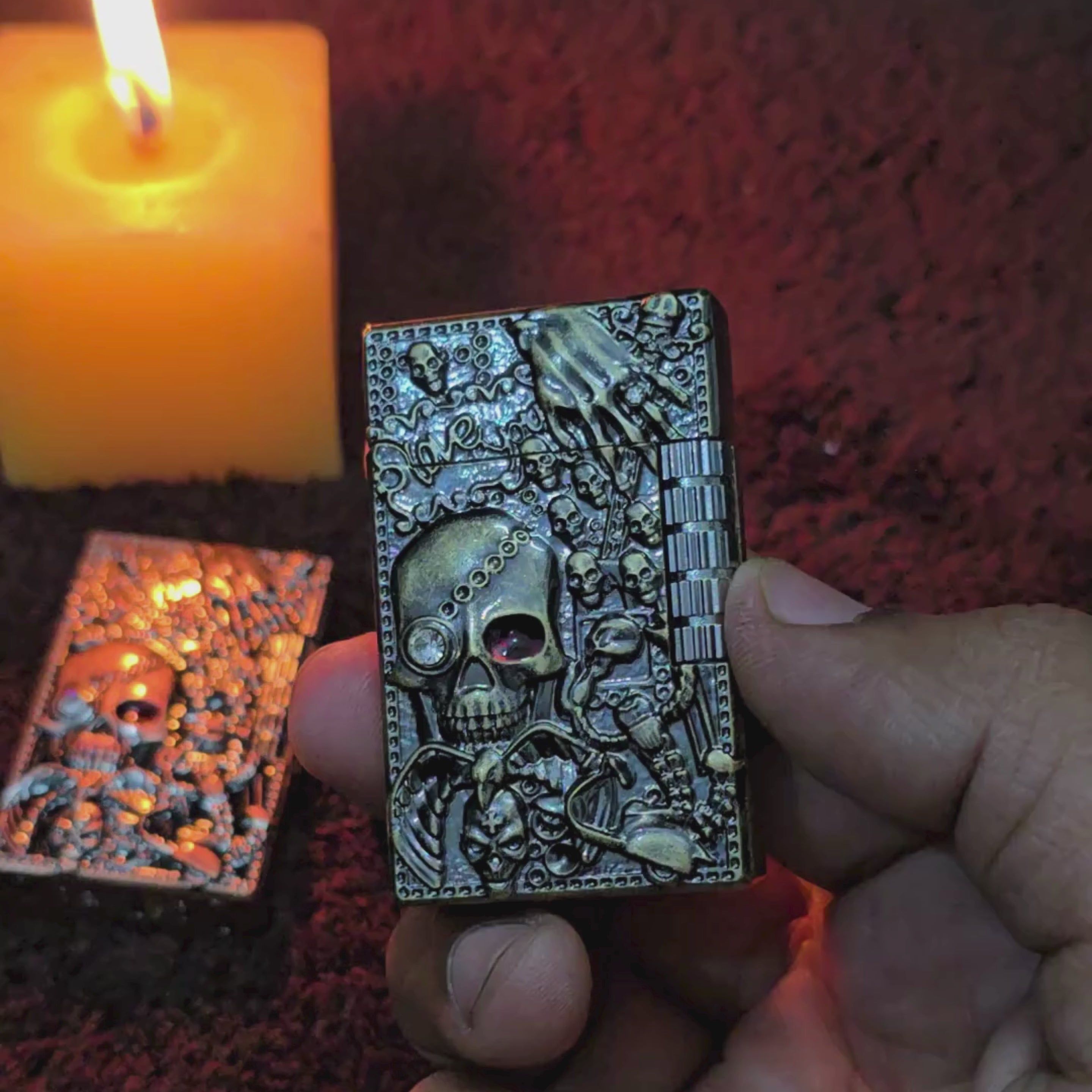 ALA FLAME HELLBOUND Gothic Skull Carved Lighter